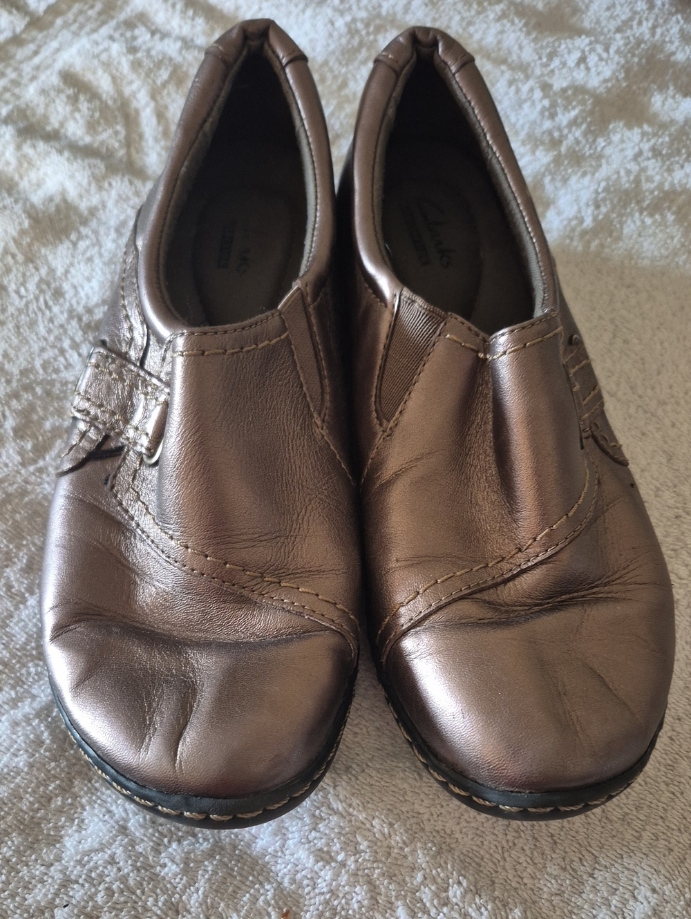 Clarks Metallic Brown Slip-On Comfort Shoes